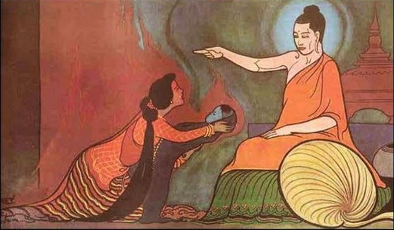 mom 2 art buddha and kisa gotami dung lam hinh chinh